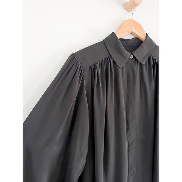 Madewell | NWT | Relaxed Button-Front Mini Dress in True Black | Sz S - Picture 4 of 11